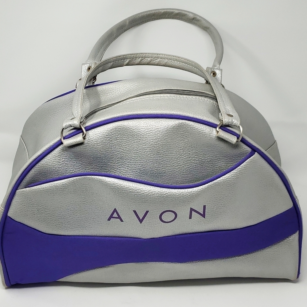 Avon Puse Bag Vintage Purple Silver Tote Bag Travel Bag Rare